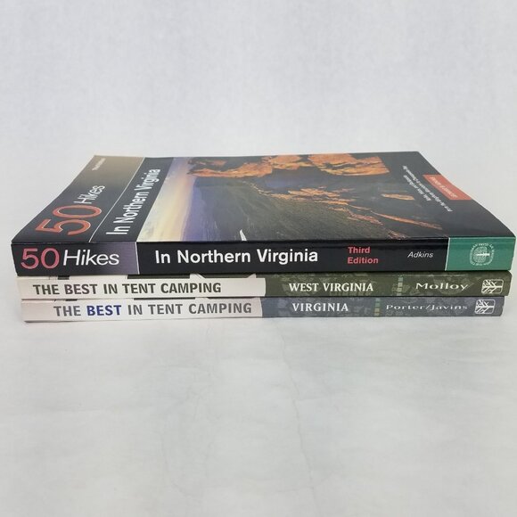 3 Outdoor Books- 50 Hikes in Northern Virginia, Best In Tent Camping VA & WV - Picture 2 of 13